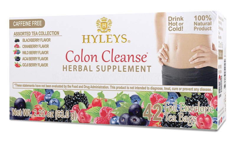 Hyleys Colon Cleanse Tea Assorted Flavors - 42 Tea Bags (1 Pack) - Image 1